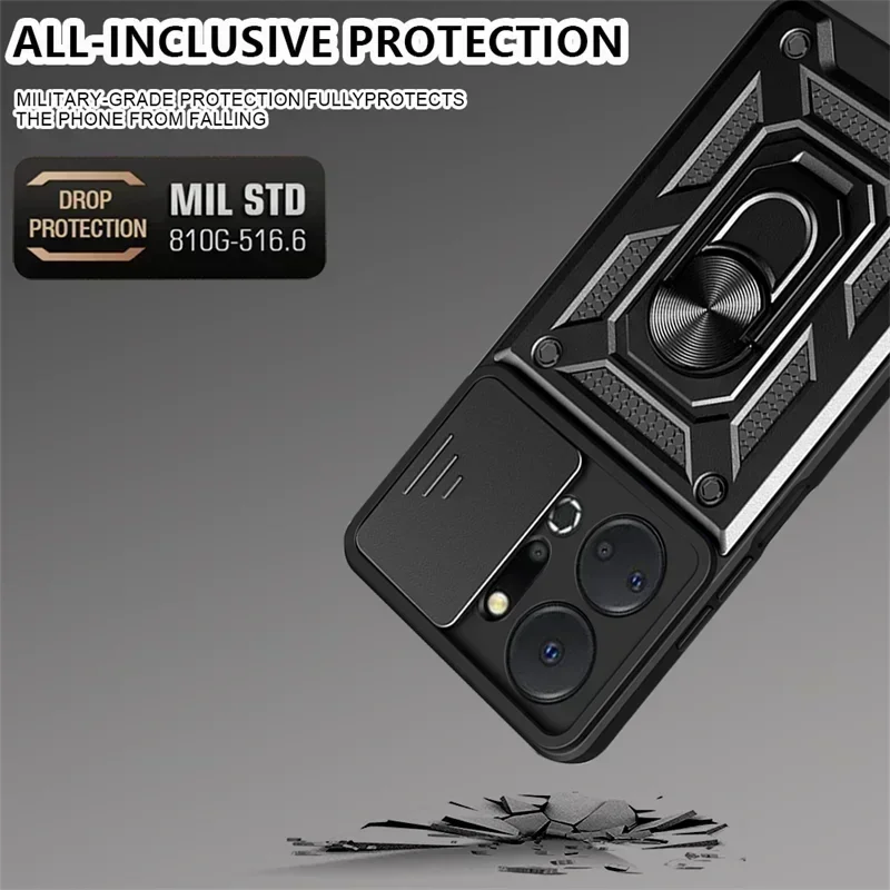 Etui na telefon Honor X7A 2023 Shockproof Armor Camera Lens Protective Magnetic Holder Ring Etui na telefon Honor X7A 5G X 7A Back Cover
