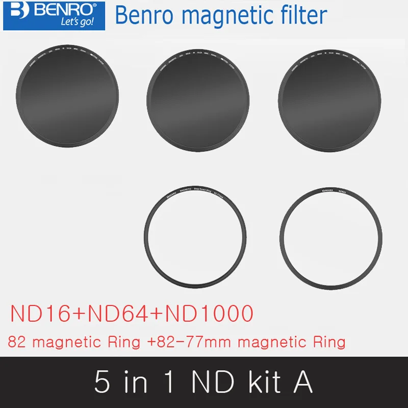 

Магнитный фильтр Benro 5 в 1 комплект B (ND16 + ND64 + ND1000 + магнитное кольцо 82 мм + магнитное кольцо 82-77 мм)