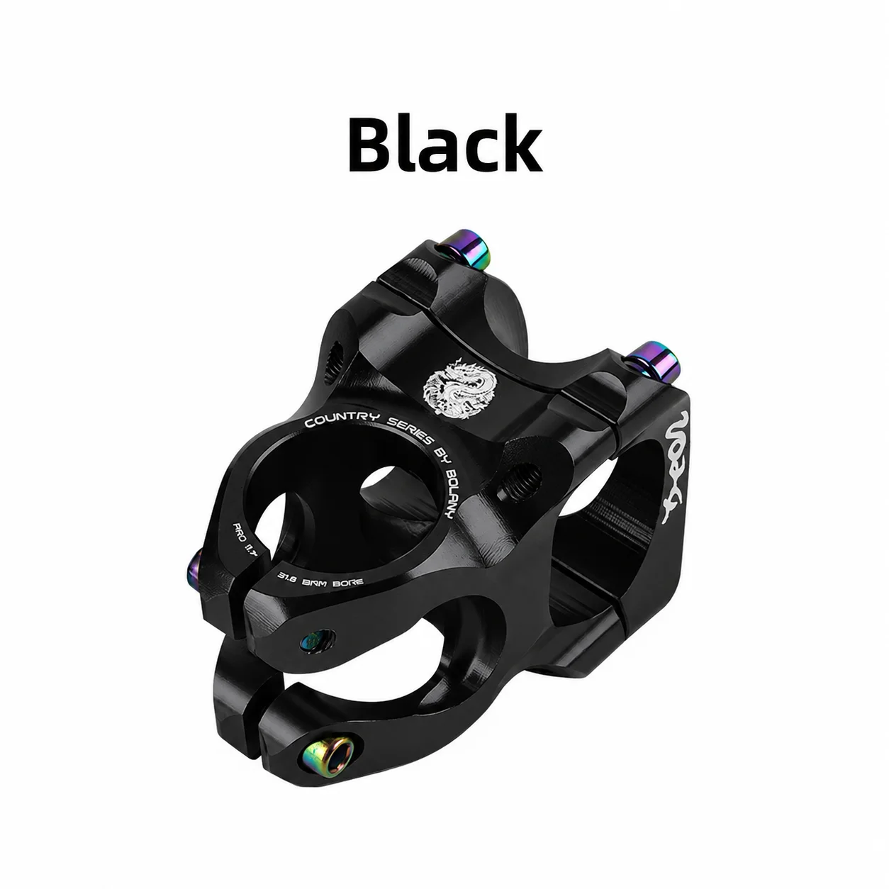 BOLANY Dragon Edition 35mm Short MTB Stem CNC Aluminum 31.8mm Handlebar Clamp 28.6mm Steerer Tube for Mountain Bike Cycling