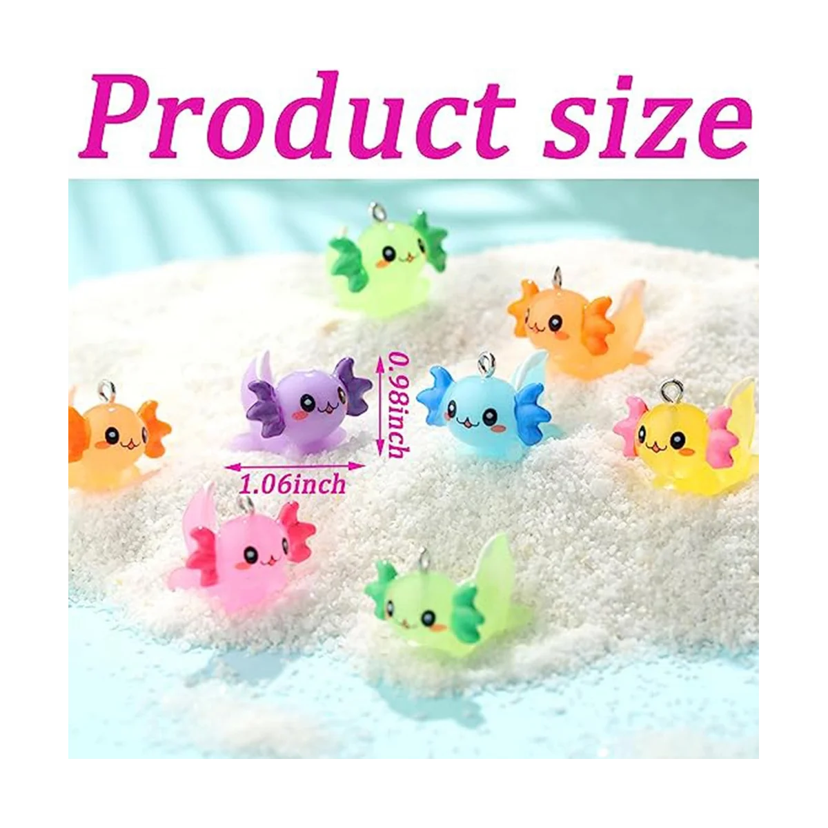 24 PCS Animal Charms Axolotl Resin Charms for Jewelry Making Tiny Resin Animals Resin Figures Miniature Axolotl Ornament