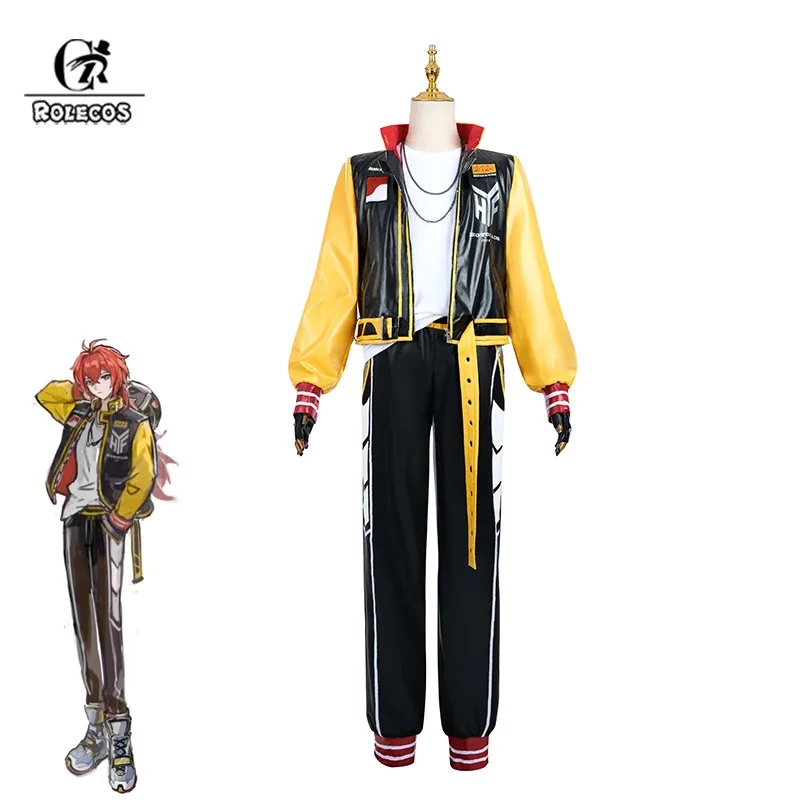 

ROLECOS Original Genshin Impact Dulic Cosplay Costume Pyro Dulic Racing Suit Halloween Women Outfit with Helmet