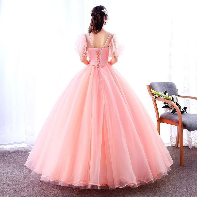 

2026 Women's Embroidered Round Neck Evening Dress, Fashionable and Slimming Performance, Fluffy Skirt, Colorful Yarn Long Dress