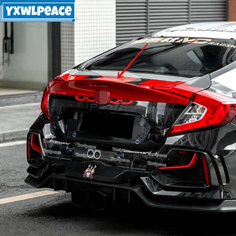 

For Honda 10th Civic Spoiler 2016 2017 2018 2019 2020 Sedan High Quality ABS Plastic Rear Trunk Lip Spoiler Wing Car Accessories