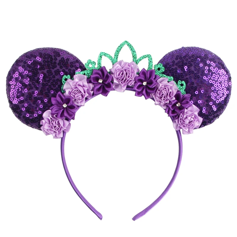 Neues Weihnachts- und Halloween-Mausohren-Stirnband mit Cartoon-Pailletten-Schleifen, Geburtstagsparty-Prinzessinnen-Cosplay-Kostüm für Frauen und Erwachsene