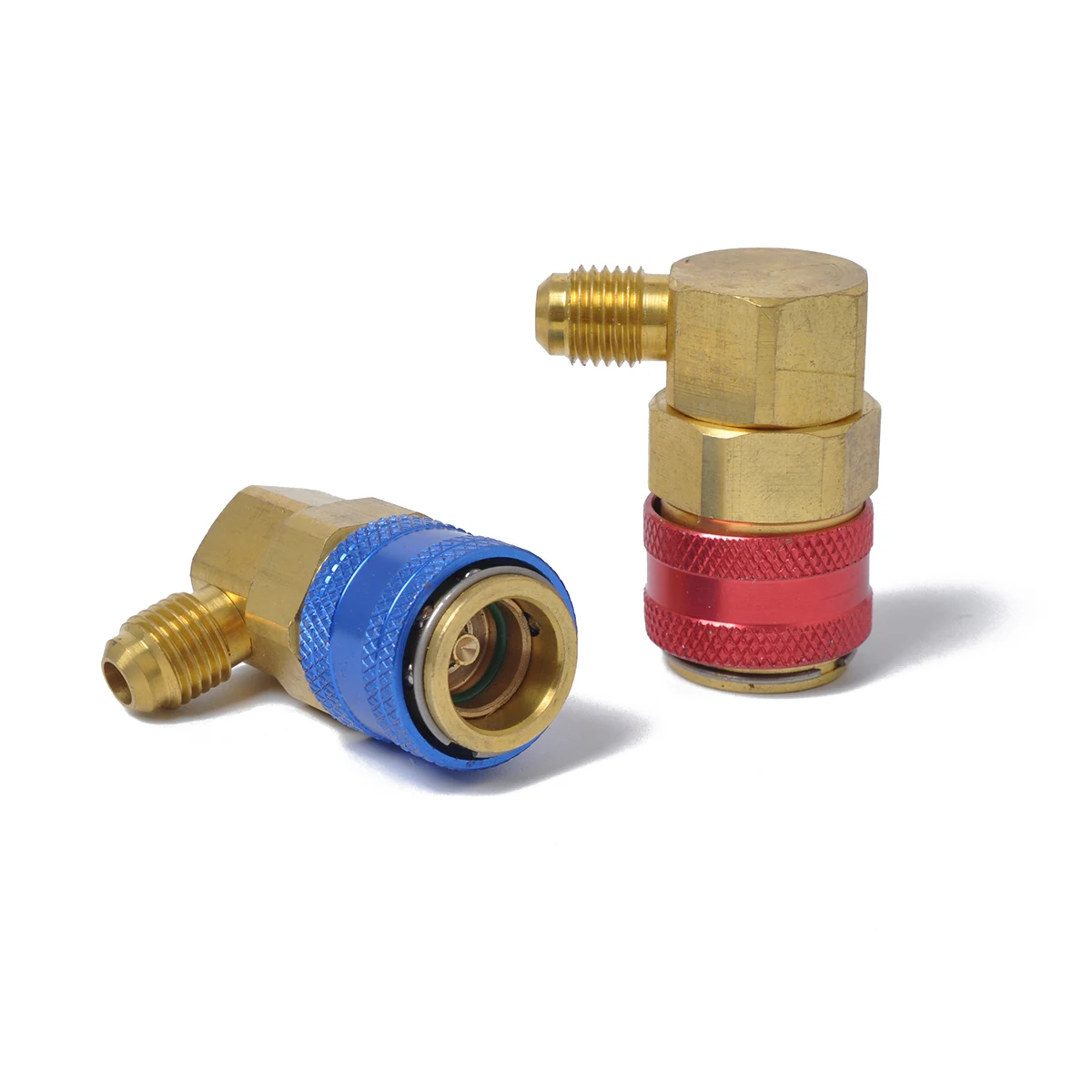 

Car Air Conditioning Connector Coupler Adapter for Refrigerant 1/4 SAE Hose R134a Charging Evacuation High Low Pressure Blue
