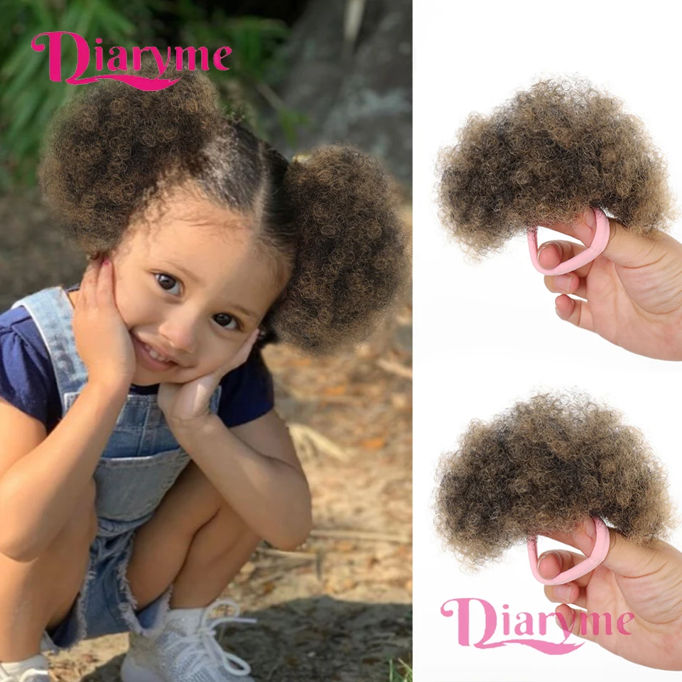 

Детские кудрявые вьющиеся пучки для волос, синтетические детские мягкие милые афро пышные эластичные ленты, шиньон, наращивание хвоста для волос