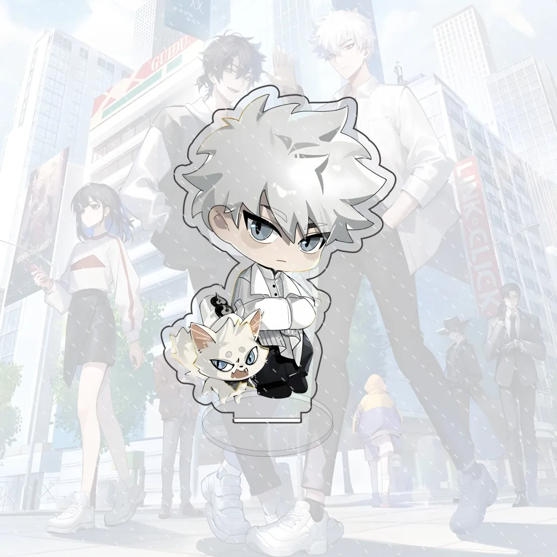 أنيمي لينك انقر 10 سنتيمتر الاكريليك Q نسخة شخصية تشارلز لوكاس جو الدائمة نموذج لطيف سطح المكتب الديكور جمع هدية #6