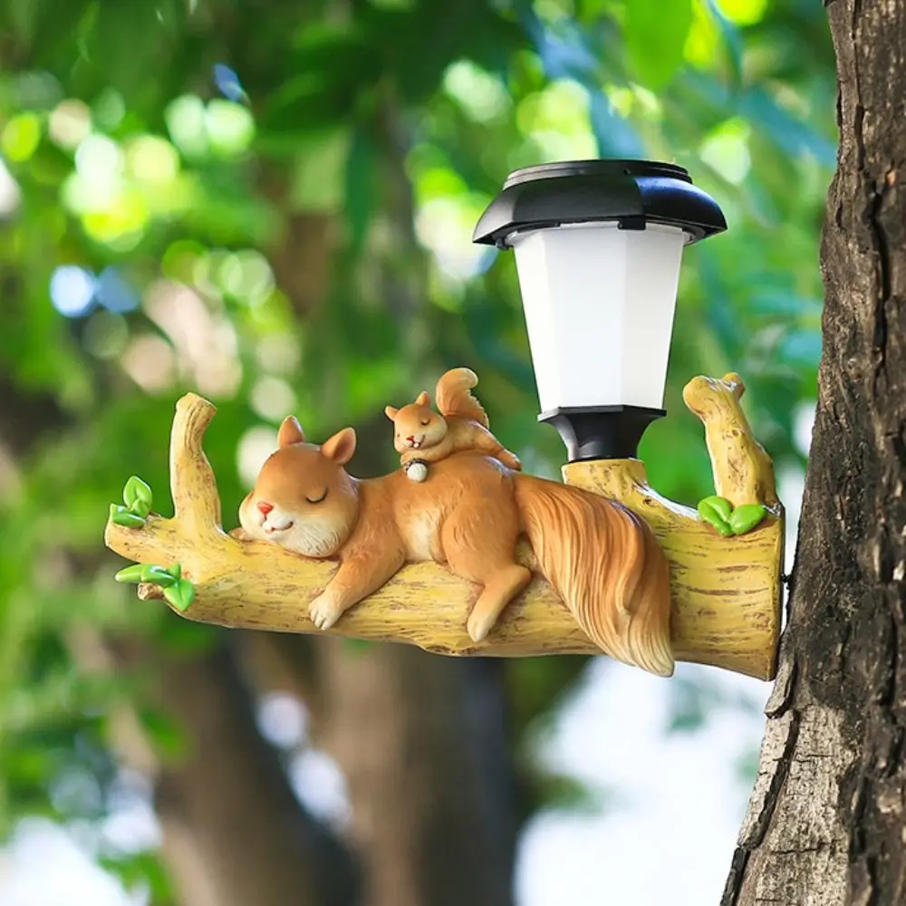 

Resin LED Solar Squirrel Sloth Hanging Light Creative Cute Animal Sculptures Light Pendant Cartoon Waterproof Garden Statue Lamp