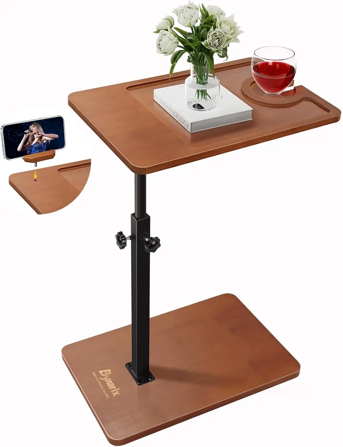 

C Table End Table Adjustable Height, Swivel Tv Tray Table For Small Spaces, Couch Tables That Slide Under, C Shaped Side Tables
