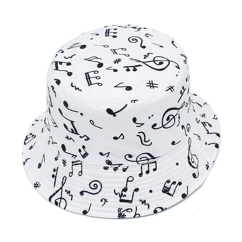 Hats Outdoor Fishman Cap Wide Brim Beach Music Note Caps Hip Hop Men Women Bucket Hat Summer Chapeau Adult Buckets Sun Hat