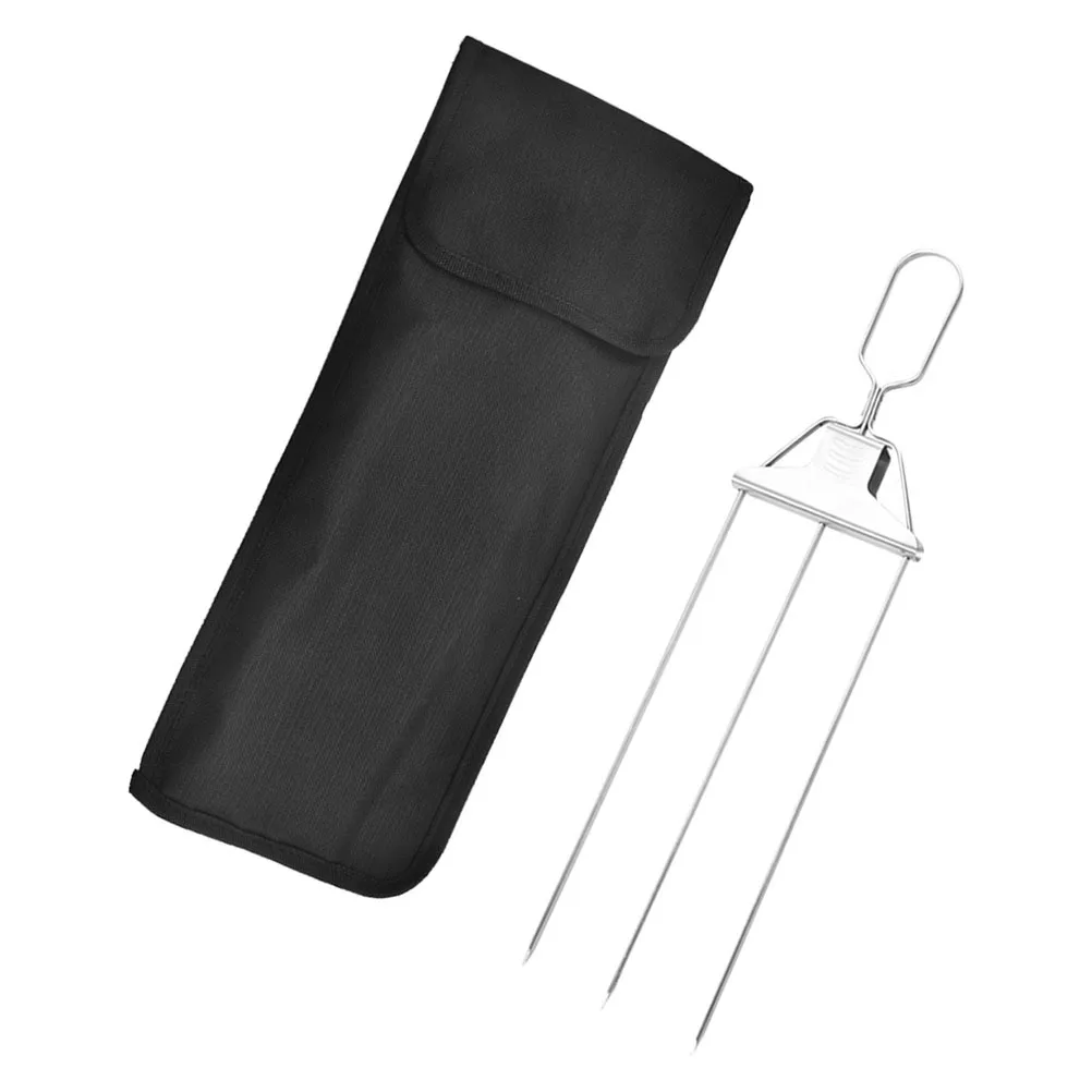 

1Set Stainless Steel Barbecue Fork Long Handle Outdoor Bbq Tool Picnic Grilling Fork Roasting Meat Skewer Portable Bbq Supply