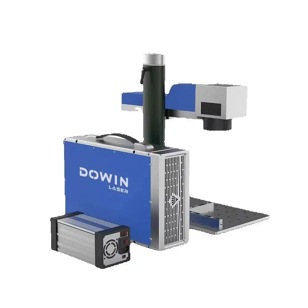 صغيرة CNC الألياف الصغيرة النقش بالليزر 20 واط 30 واط الحجر بمناسبة مفتاح سلسلة الطباعة هاين لطابعة بطاقة الاسم المعدنية