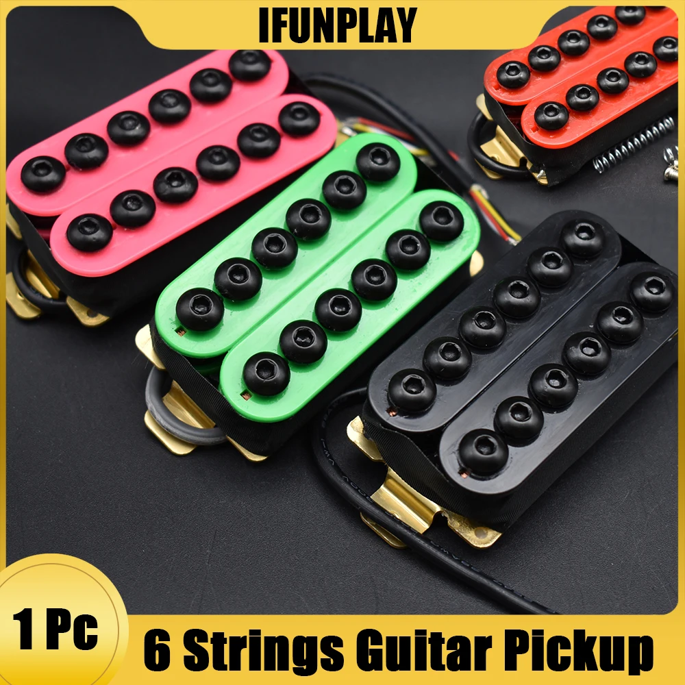 Schraubmontierte Metall-E-Gitarren-Humbucker-Tonabnehmer, Keramik-Tonabnehmer für Hals und Brücke, für LP-Gitarre, Mehrfarbig