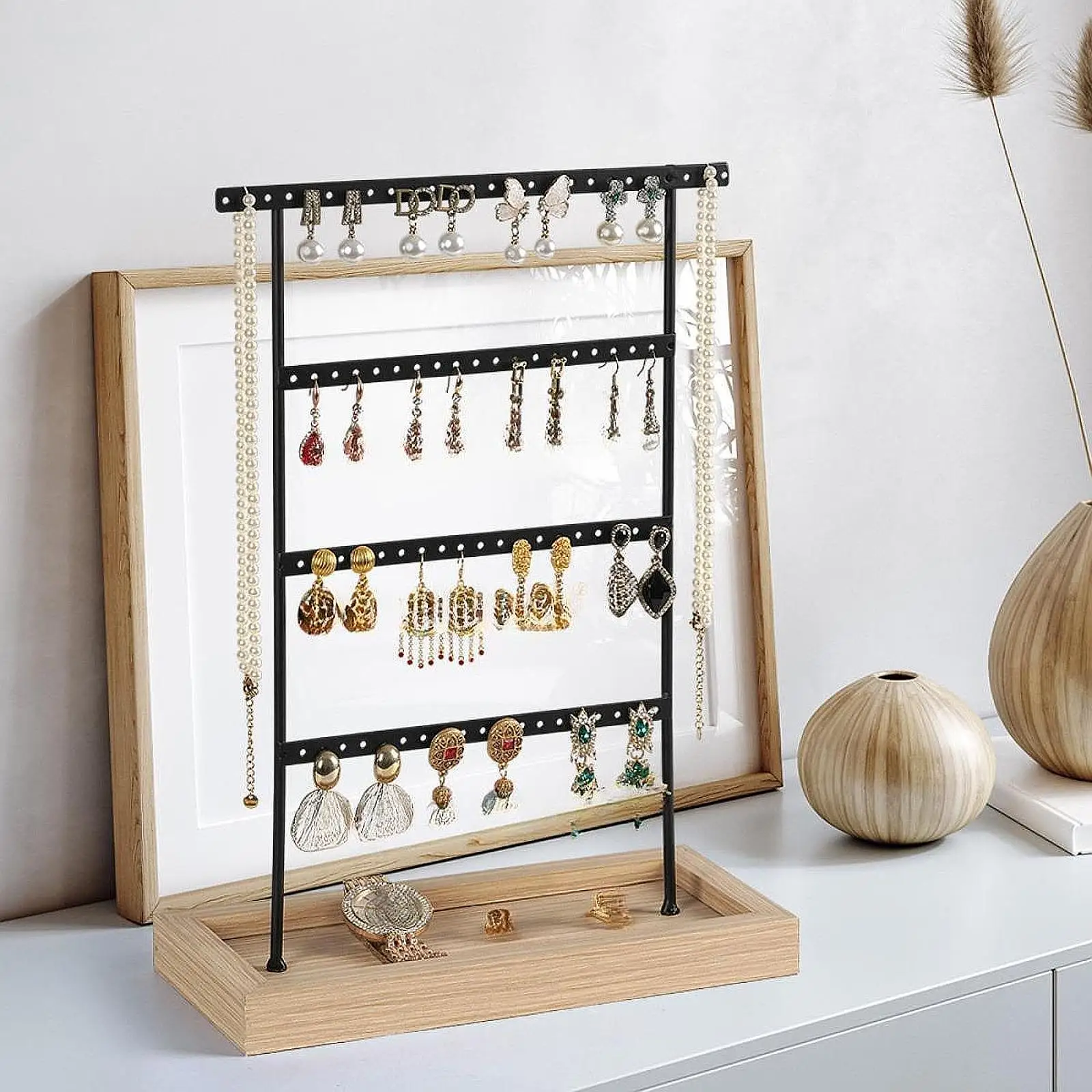 

Earring Display Stand Jewelry Organizer Stable Base Showcase Gift for Women for Stud Earings with Holes Earring Holder Stand