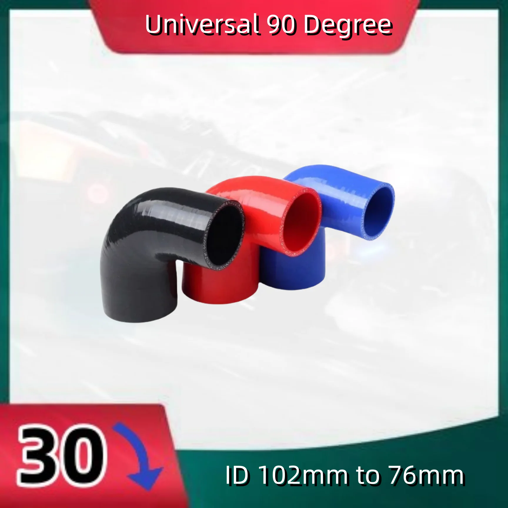 

Universal 90 Degree ID 102mm to 76mm Elbow Silicone Hose For Coupler Reducer Cooling Intercooler Radiator Piping