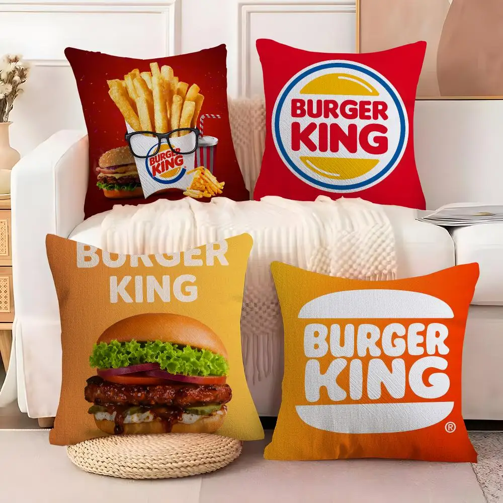 Brand Burger King Cushion Cover  Plush Fabric Soft Double Sided Print Sofa Cushion Cover Throw Pillow Covers