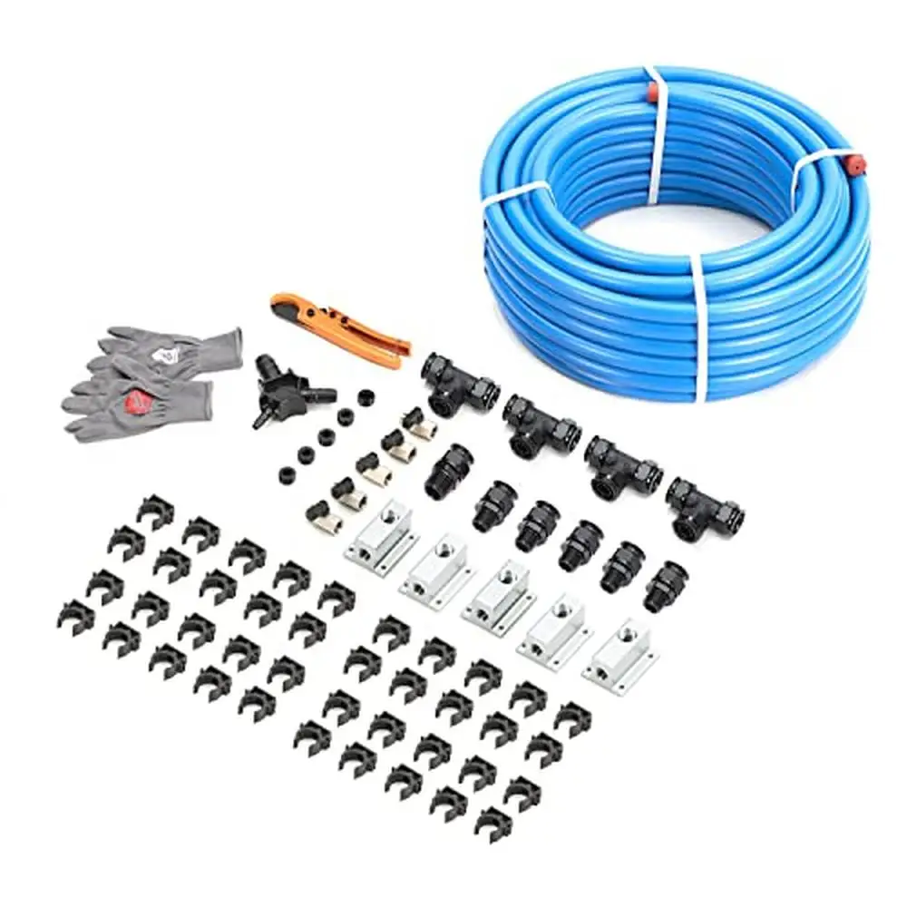 Shop Air Line Kit 200ft HDPE Aluminum 5-Ways Out Compressed Air Piping Garage Leak-Proof Easy Install Hose KitPerformance