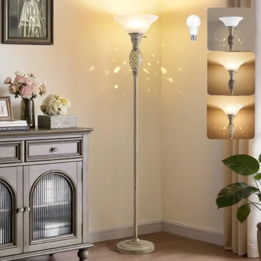 

70" Torchiere Floor Lamps with NightLight - Victorian Style Vintage Floor Lamp for Living Room Bedroom Office - Retro Floor Lam