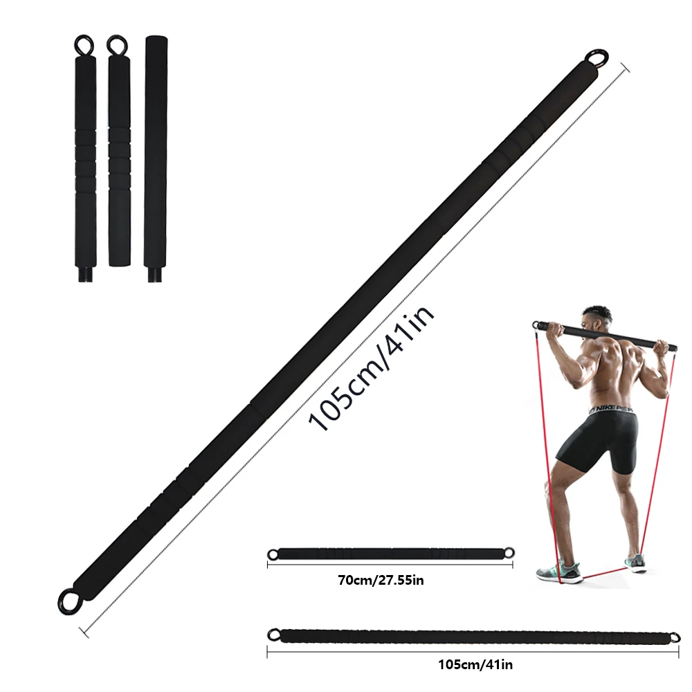 500LBS Workout Resistance Bands Yoga Elastic Band Upgrade Training Bar Set Fitness Equipment Pilates Exercise Gym Bodybuilding