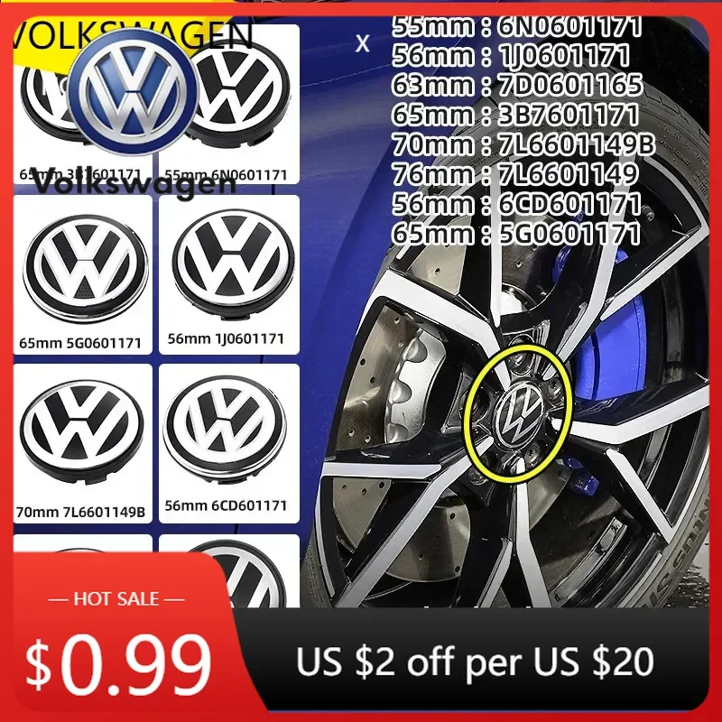 

Декоративные колпаки для колесных дисков Volkswagen VW POLO 2025, 4 шт., 56 мм, 65 мм, 66 мм, оригинальные, для Volkswagen VW