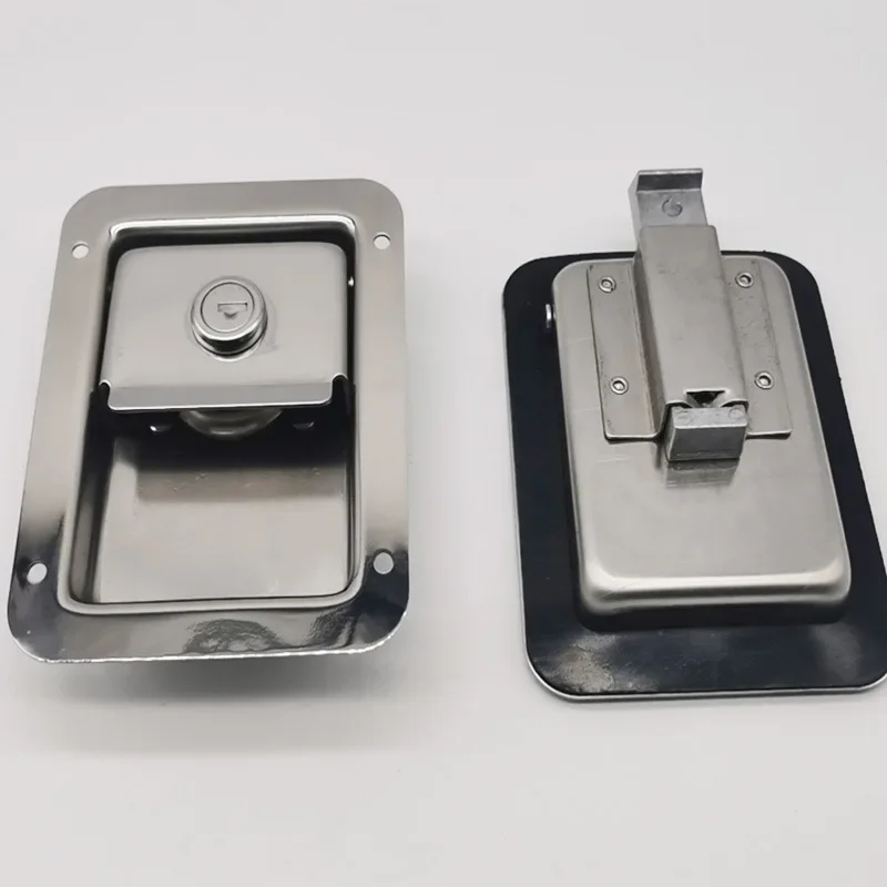 Travel Trailer Lock Stainless Steel RV Door Latch Heavy Duty Recessed Lock Flush Mount Paddle Handle RV Door For Toolbox Cabinet