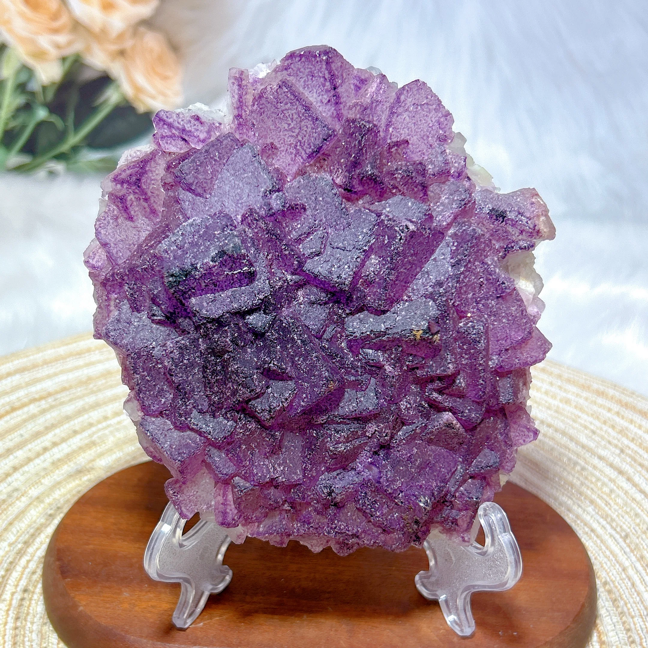 Healing High Quality Natural Crystal Megenta Fluorite Cube Specimen Raw Stone Gemstones Reiki Home Decorations Room Decor Gift