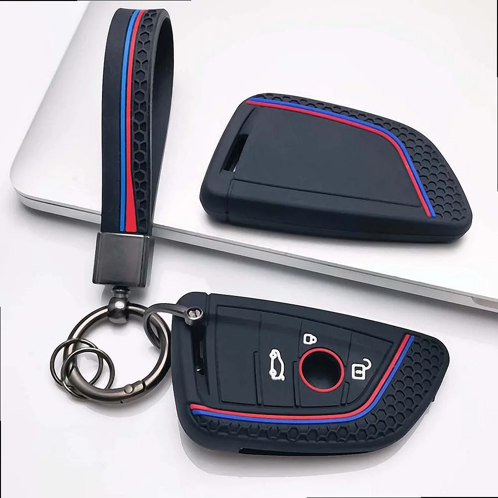 Key Case Cover for BMW X1 X2 X3 X4 X5 X6 X7 1 2 3 4 5 6 7 Series G20 G30 G11 F15 F16 F48 F39 Keyless with Keychain Anti-Scratch