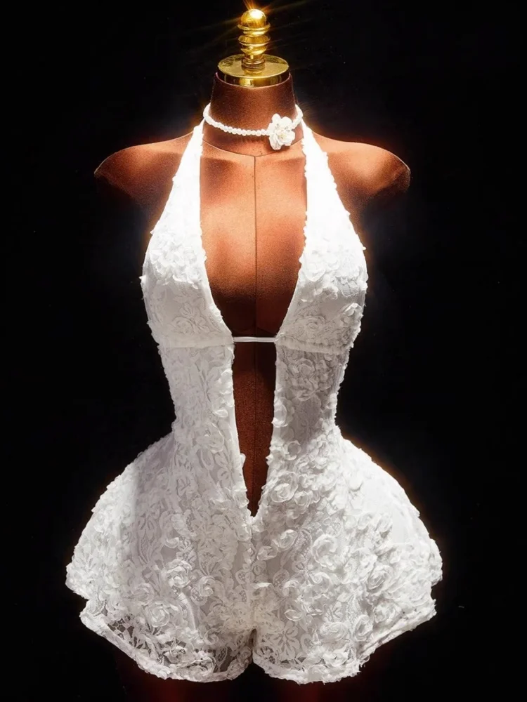 

Wmstar Jumpsuit Women Wholesale Solid Floral Design Slim and Sexy Halter Neck Backless Strapless One Piece Outfits Summer 2026