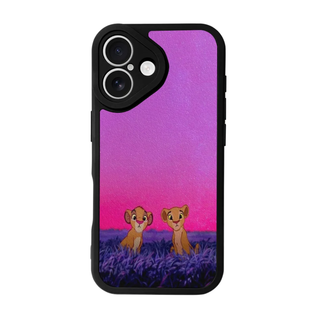 

Lion King Animated Simba Nala Phone Case For iPhone 16 Pro Max Plus Soft Silicone Skin Case