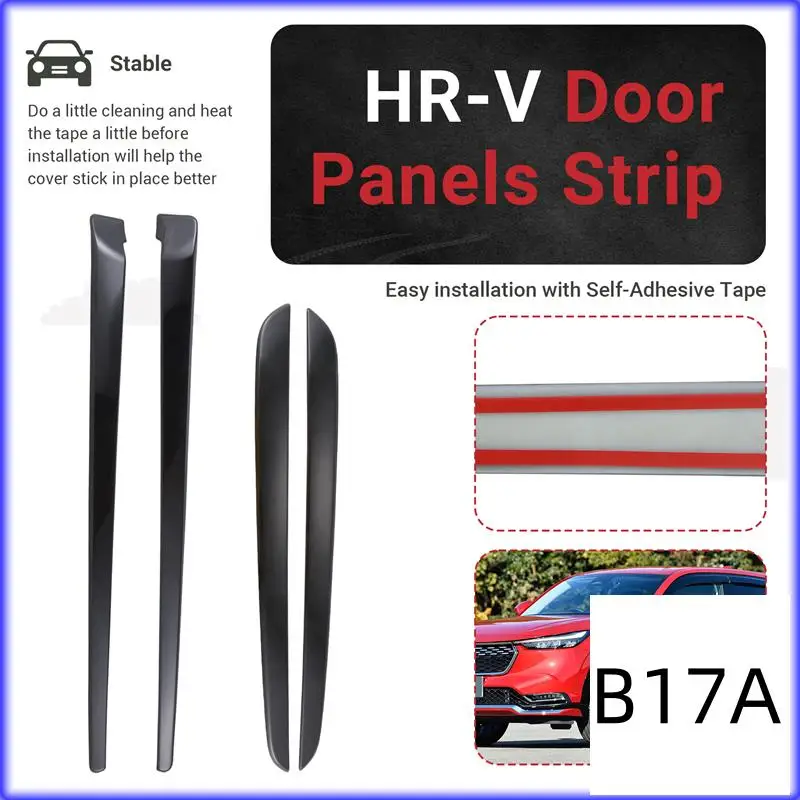 

BT-для Honda HRV HR-V Vezel 2021 2022, глянцевая черная внутренняя дверная панель, декоративная полоса, накладка