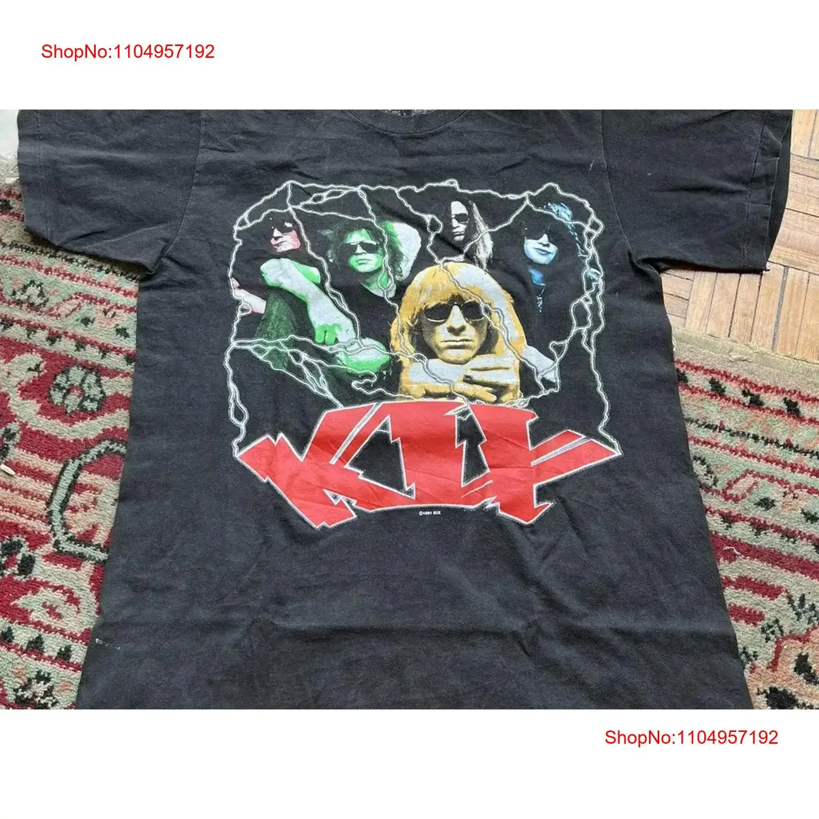 

Band Kix Hot Wire Tour Lightning T Shirt All Size BL2 588 vintage Washed fashion designer clothes graphic Casual Stretched