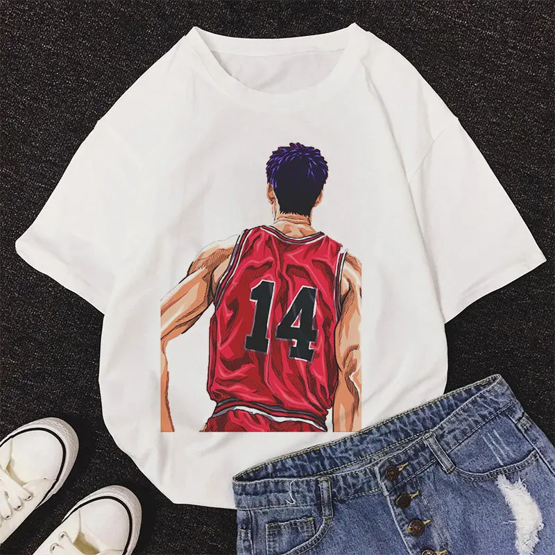 Summer SLAM DUNK Print Lady T-shirts Top T-Shirt Ladies Women Graphic Female Tee T-Shirt,Ins,Drop ship