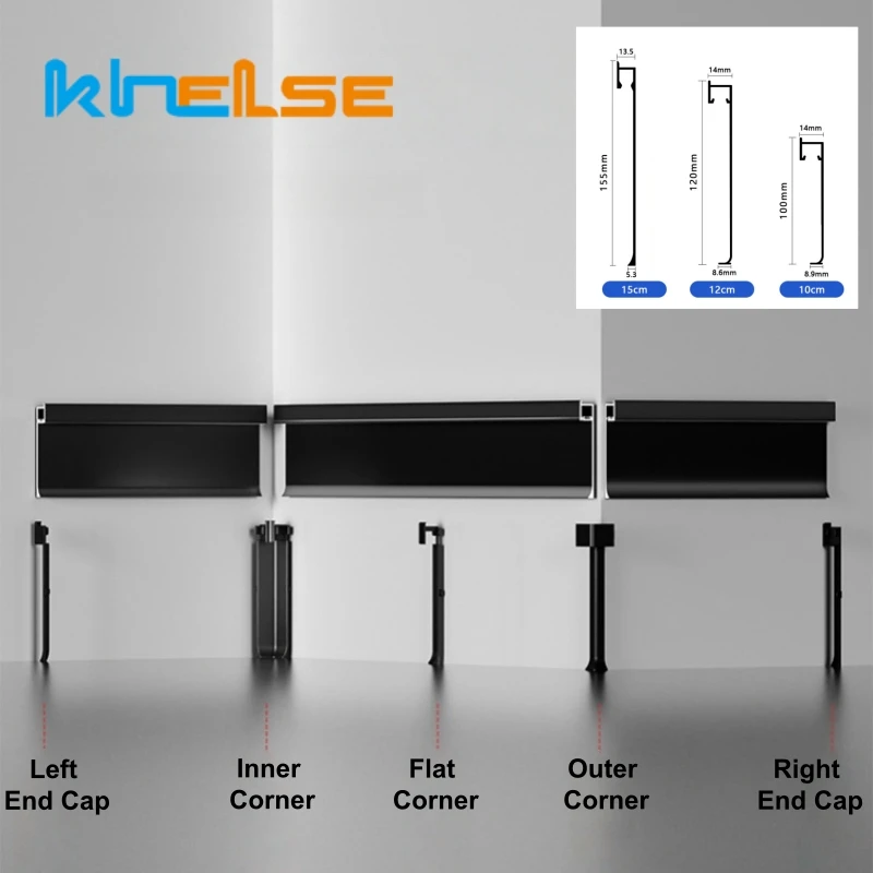 

H10/12/15 см светодиодный плинтус высотой, аксессуары, встроенный настенный плинтус, линейный светильник, внутренний внешний угловой разъем, торцевая крышка