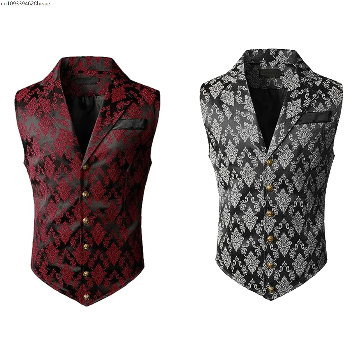 

Victorian Men's Court Style Fashion Single Breasted Suit Vests Turndown Collar British Retro Slim Fit Casual Vintage Waistcoat