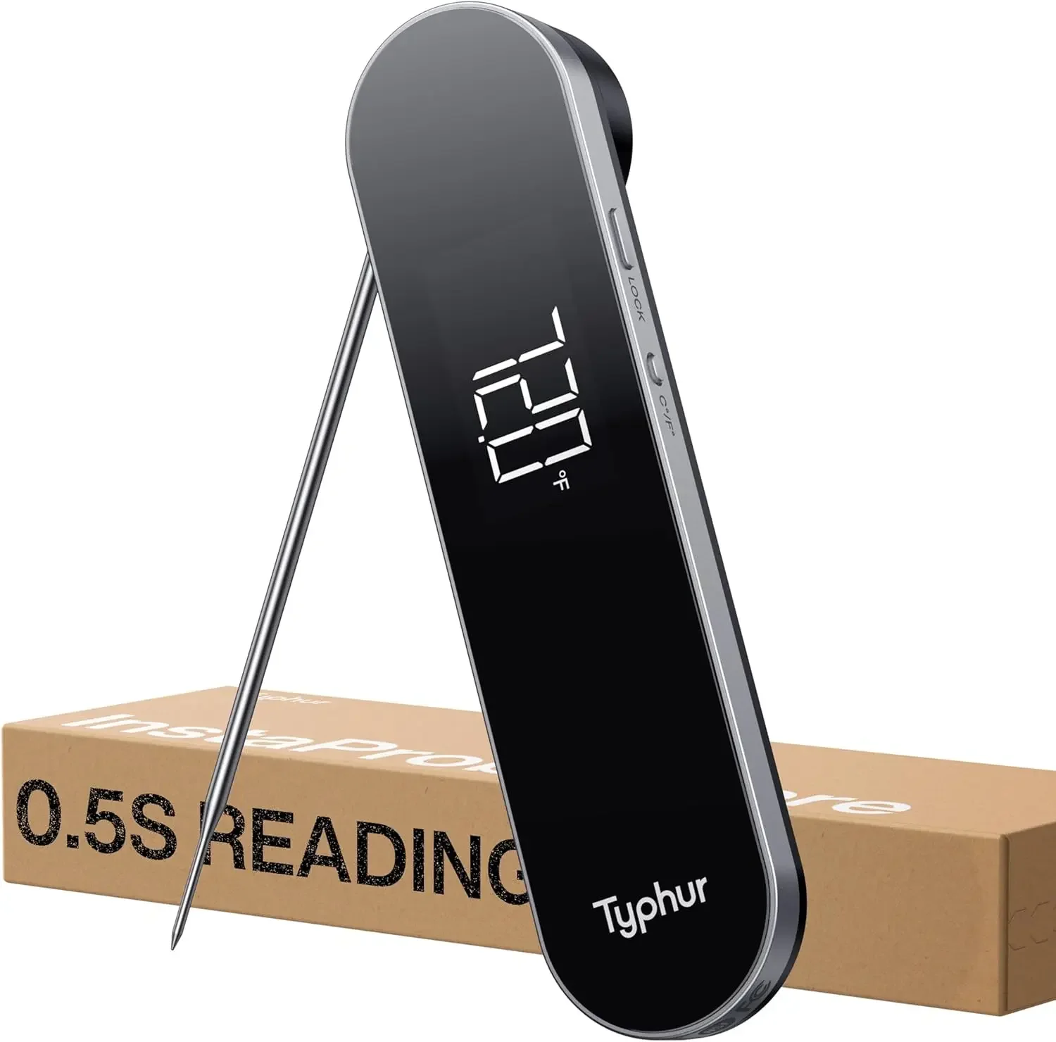 

0.5 Sec Instant Read Meat Thermometer with Sunlight-Readable Display, IP67 Waterproof for BBQ & Cooking