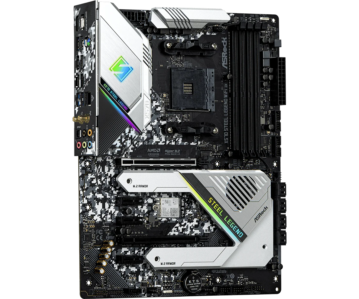 ASRock X570 STEEL LEGEND WIFI AX X570 Motherboard AM4 M.2 128GB
