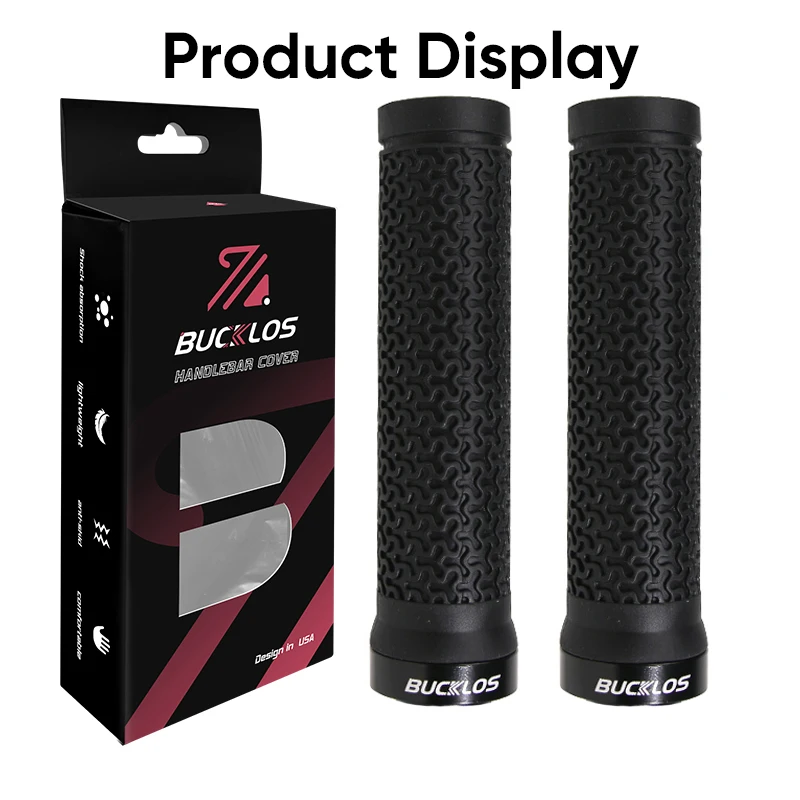 BUCKLOS Bicycle Handlebar Grips Lock on Bike Handle Damping Mountain Bike Grip Anti-slip MTB Cuffs Waterproof Bicycle Grip
