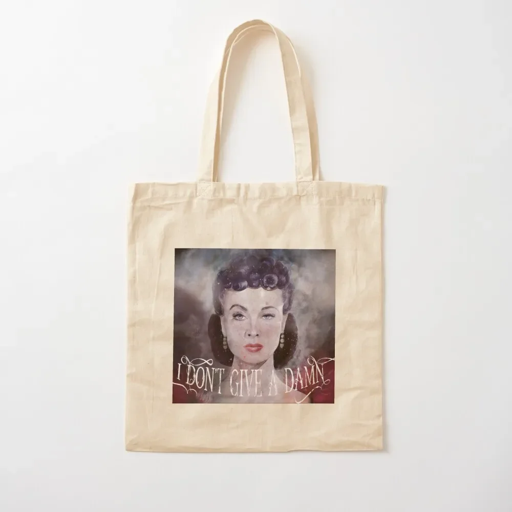 Gone With The Wind quote I don't give a damn Scarlett O'Hara Watercolor Tote Bag tote bag women hand bags reusable shopping bag