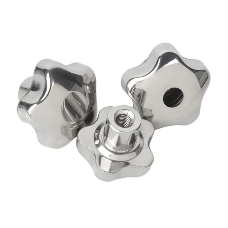M6 M8 M10 M12 M14 M16 M18M20 304 Stainless Steel Female Thread Star Knob Handles Star Shaped Clamping Nuts Knobs Plum Hand Wheel