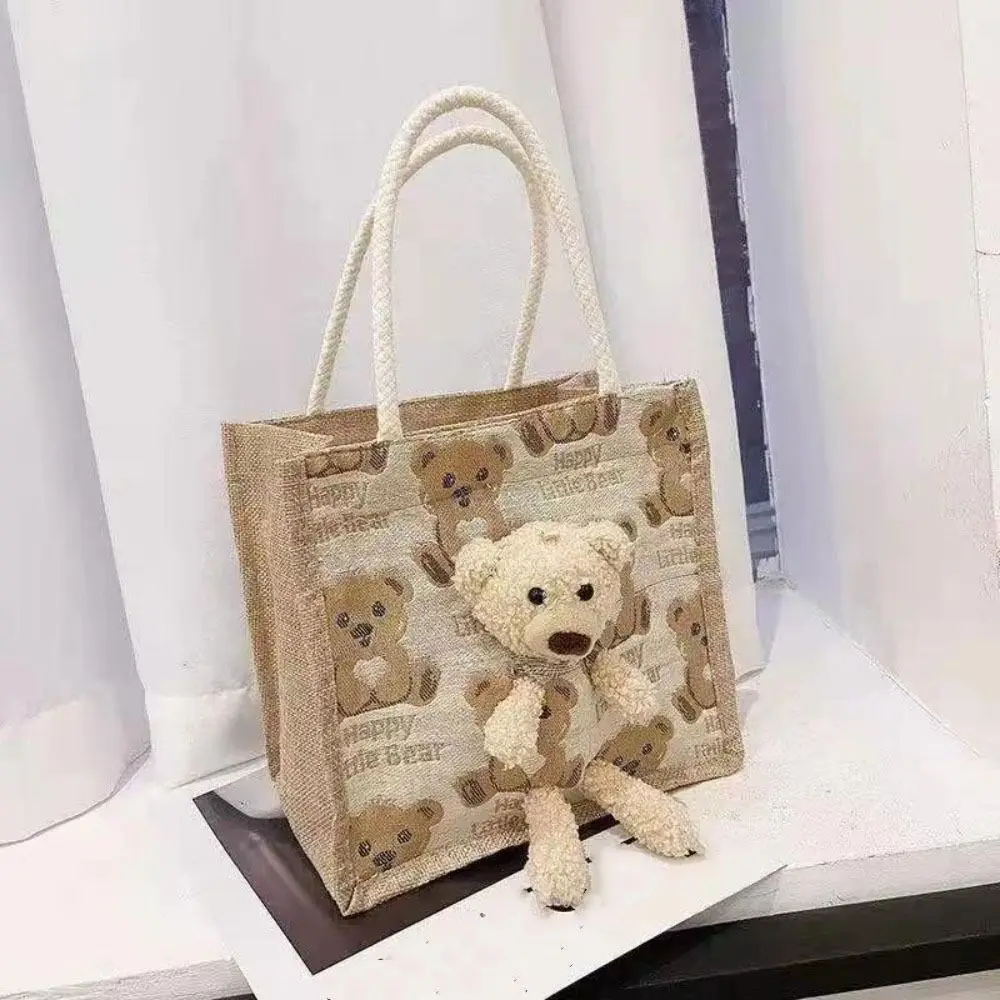 Small Handbag, Cute Bear Pattern Bag,Cloth bag handbag Korean Fashion Style handbag Cartoon pattern Baby Bear