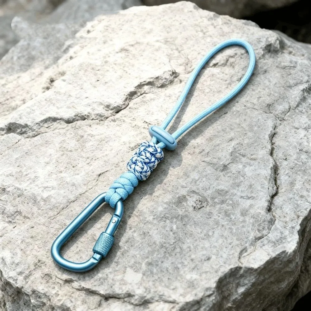 Alloy Water Bottle Lanyard Braided Rope Locking Carabiner Clip Beverage Bottle Lanyard Multicolor Adjustable Carabiner Hook