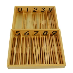 Montessori Mathematics Learning Materials Spindle Box with 45 Spindles for Preschool Early Baby Memories Educational Math Toys