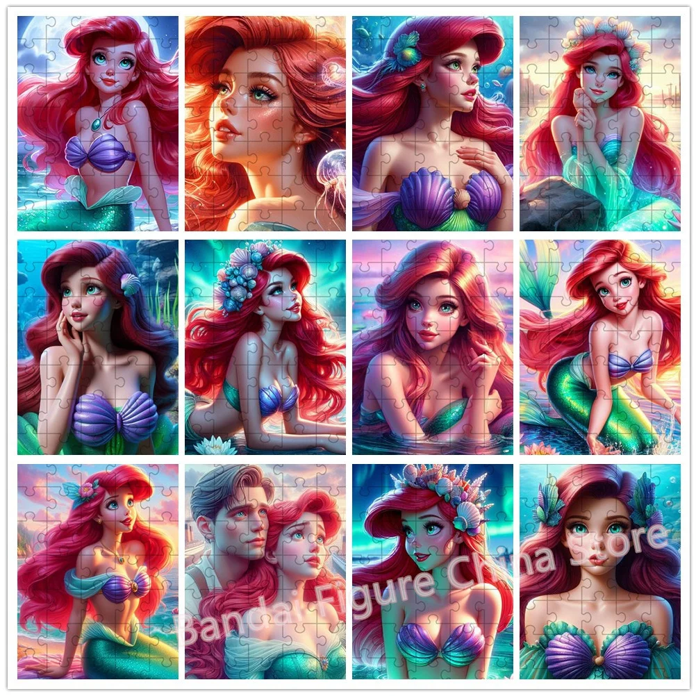 Disney Princess Ariel Print 35 Pieces Mini Puzzle Cute Cartoon Anime The Little Mermaid Movies Jigsaw Puzzle Education Kids Toys