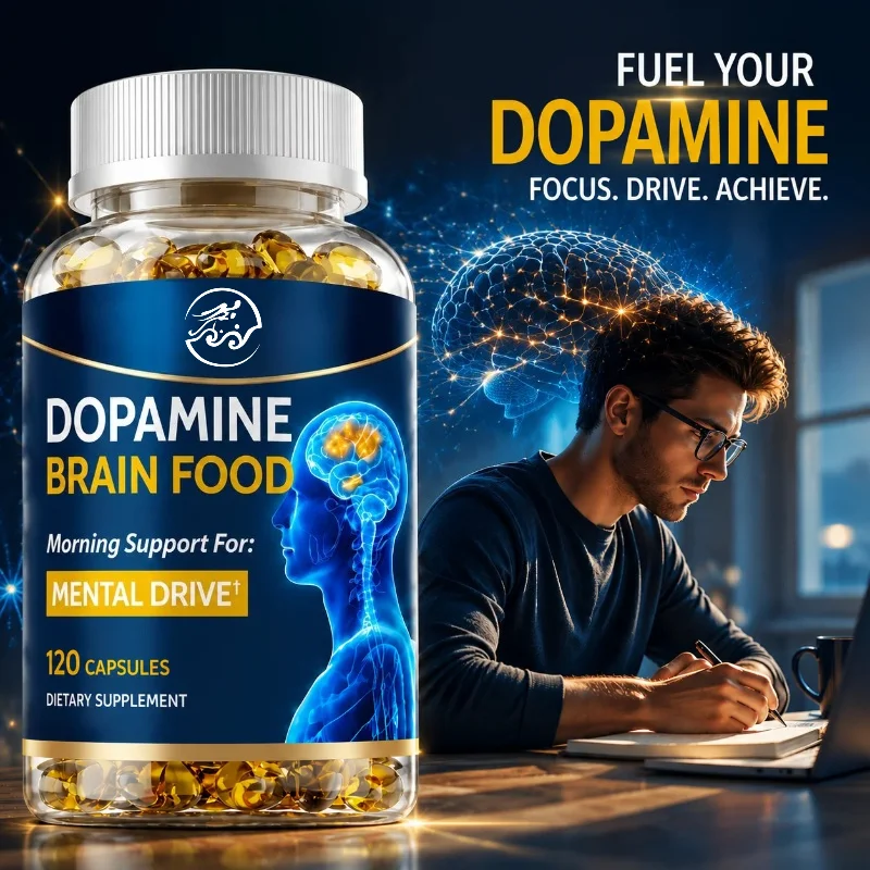Dopamine Brain Food Supplement, Support Brain Health, Mental Drive, Focus & Concentration, Positive Mood, Clarity & Motivation
