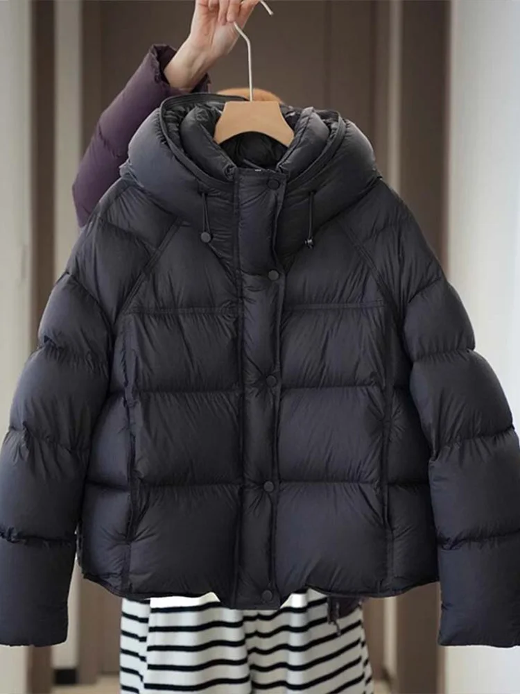 

Faionable Thiened Winter Cotton Jaet Women's 2025 New High-End Feeling Hooded ort Bread Sle Korean Version Coat