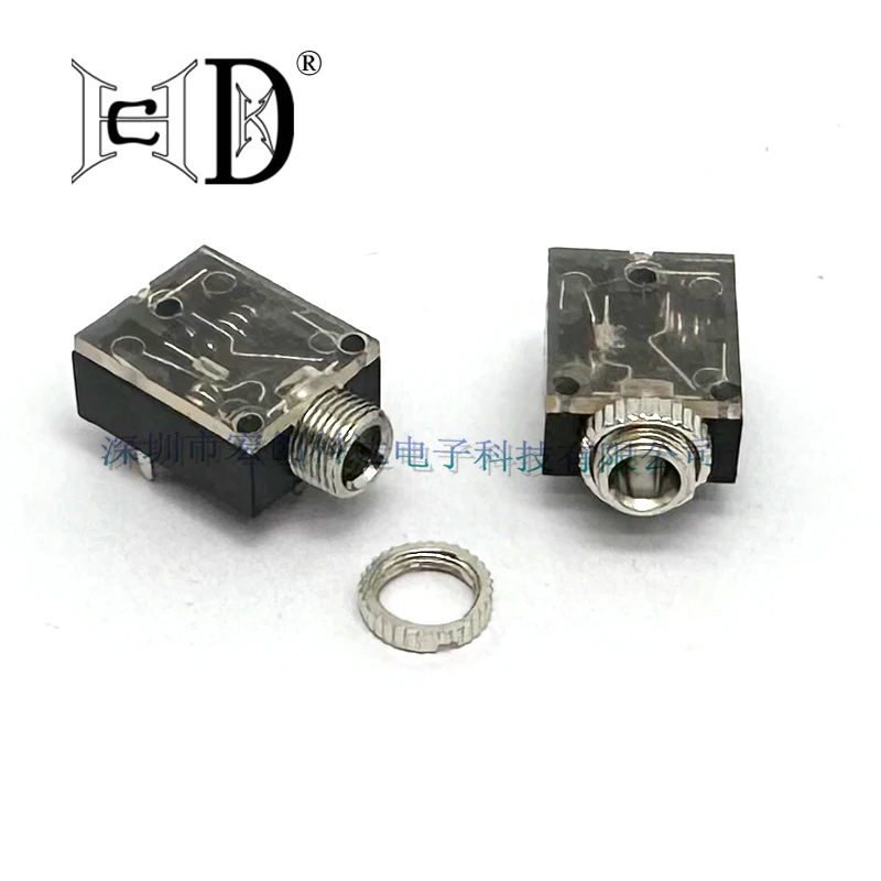 5pcs PJ-324M PCB Mount Horizontal 3.5mm Plastic Female Stereo Audio Socket Phone Jack Connector