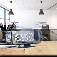 Radio LED Digital Smart Alarm Clock Watch Table Electronic Desktop Clocks USB Wake Up Clock with 180° Time Projector