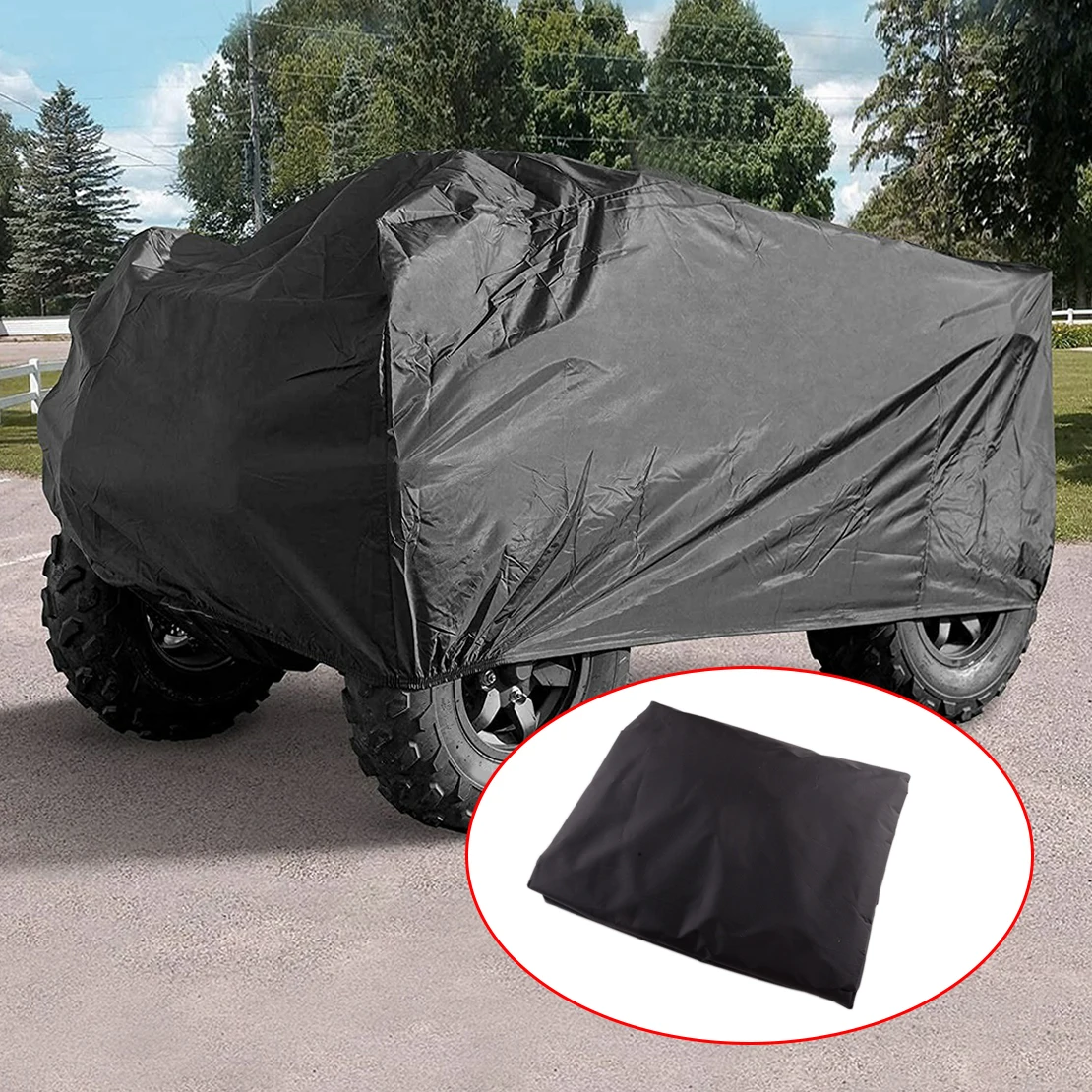 Black Cover Waterproof Anti-UV for ATV Vehicle Scooter Motorbike Quad Bike 210x120x115cm Dustproof Rainproof