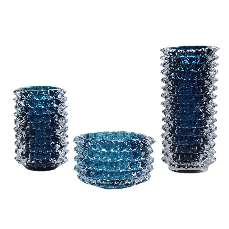 Modern simplicity and high-end sense transparent straight crystal glazed vase, hydroponic flowers