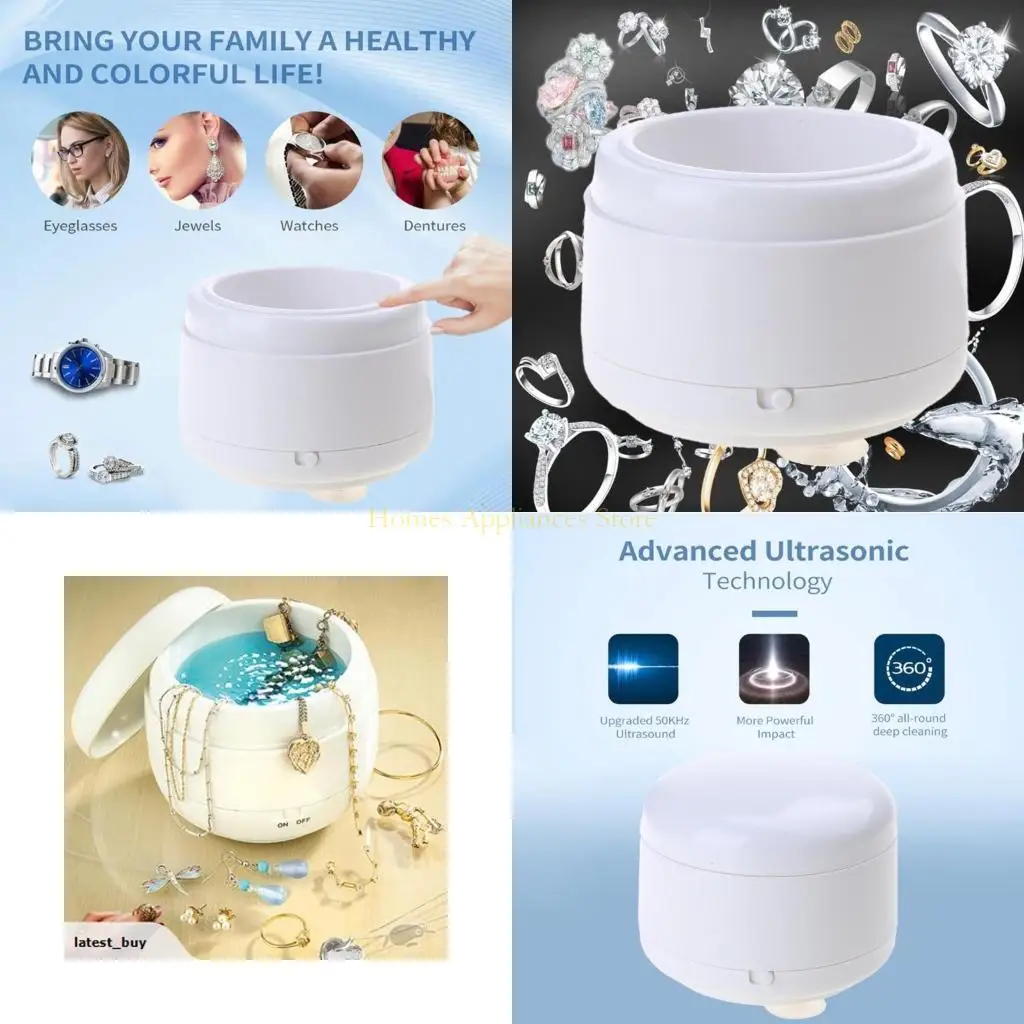 D0ab Gioielli in argento Cleaner Glasses Watches Denta Dentetures Cleaner Machine per utensile per casa